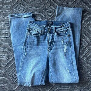 Judy Blue Mid-Rise Size 3/26 Bootcut Distressed Jeans